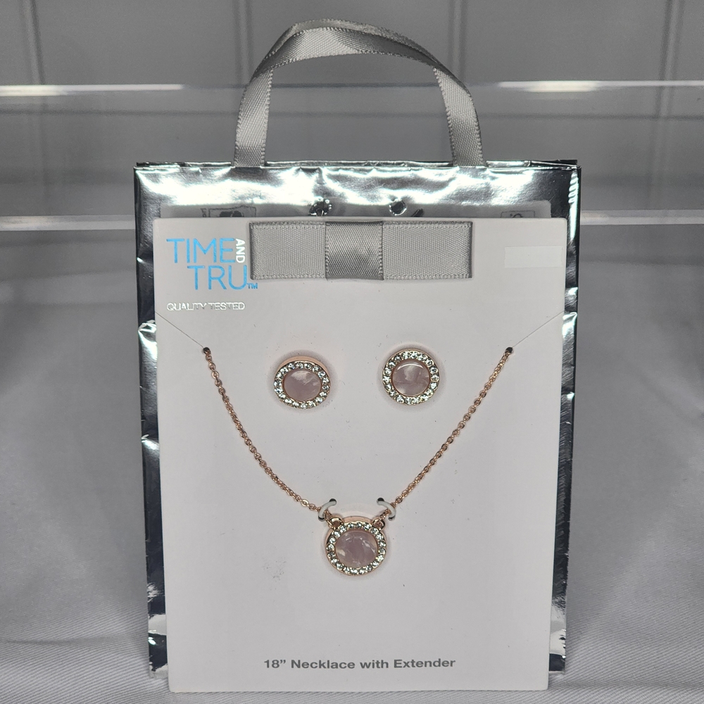 Time and Tru Pink Necklace and Earring Set